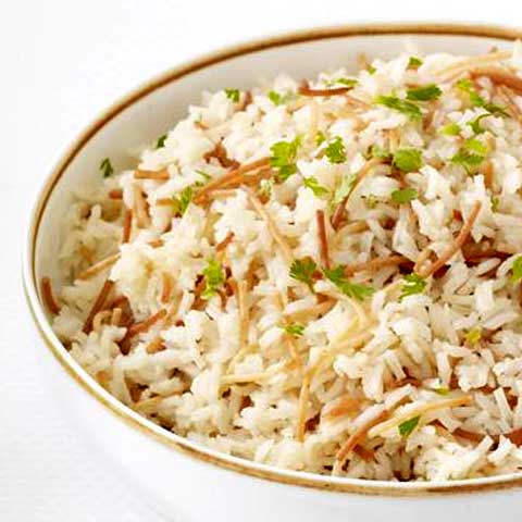 Rice and vermicelli mix, rice pilaf flavor, prepared with 80% margarine