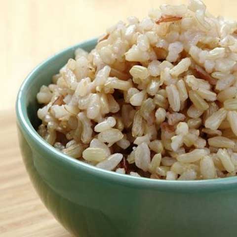 Rice, brown, medium-grain, cooked