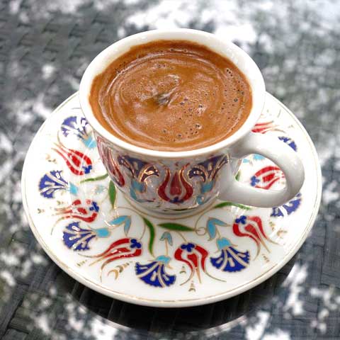 Turkish coffee, without any sugar